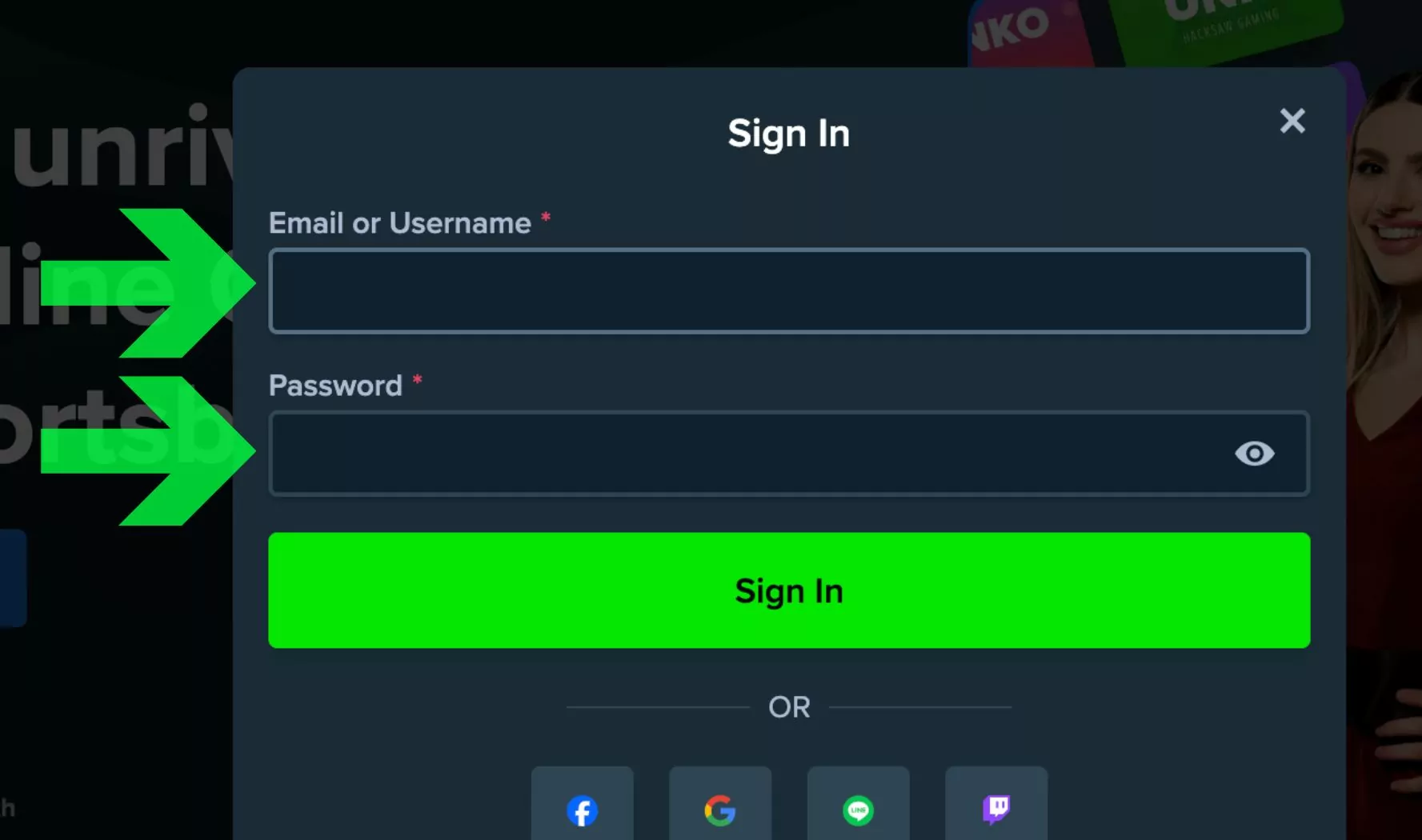 Enter your login and password in the appropriate fields Stake Nigeria